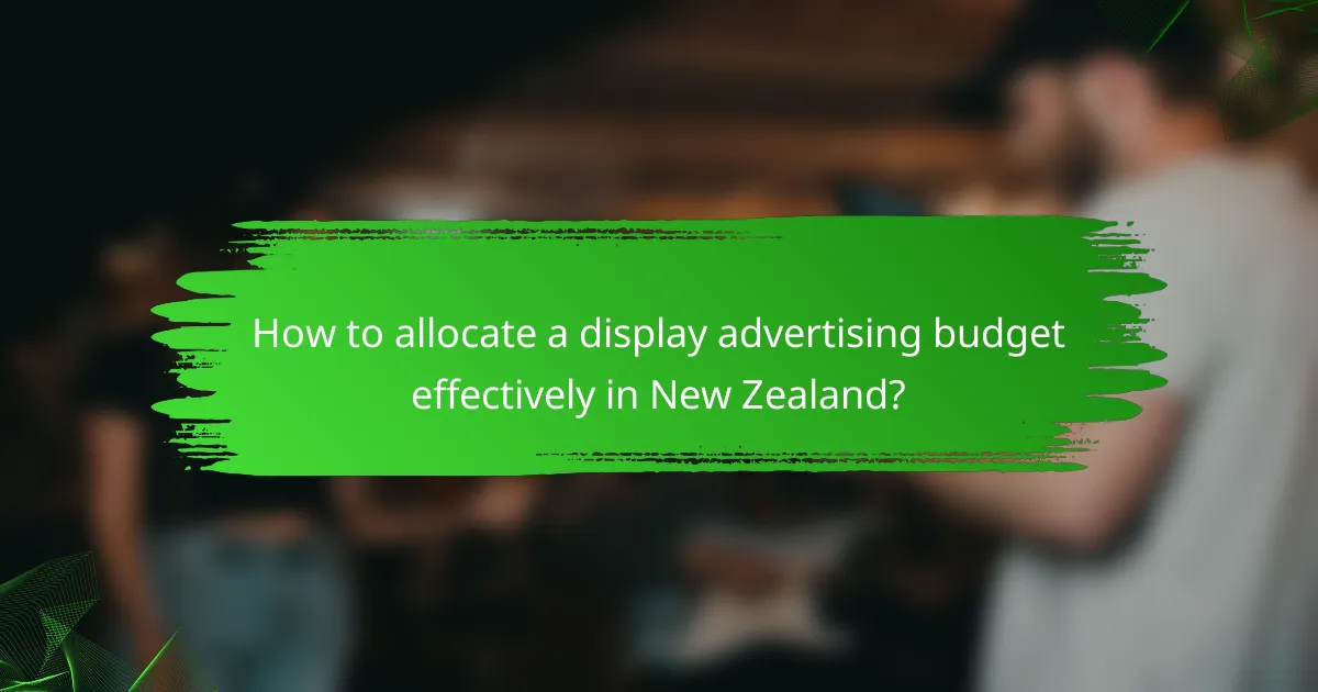 How to allocate a display advertising budget effectively in New Zealand?