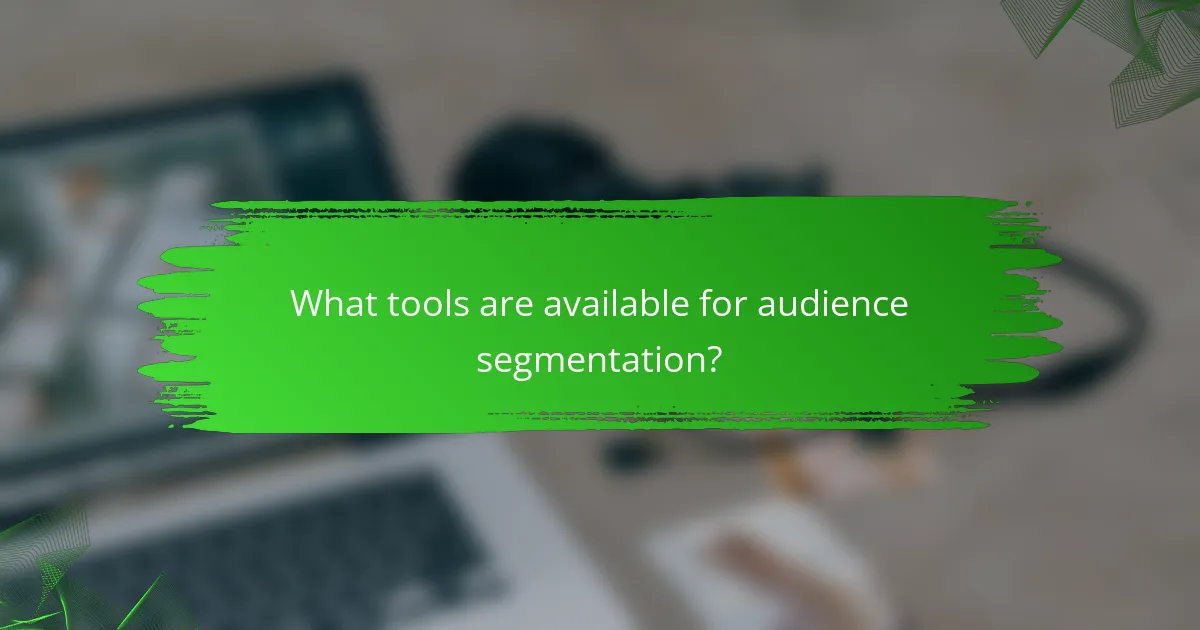 What tools are available for audience segmentation?